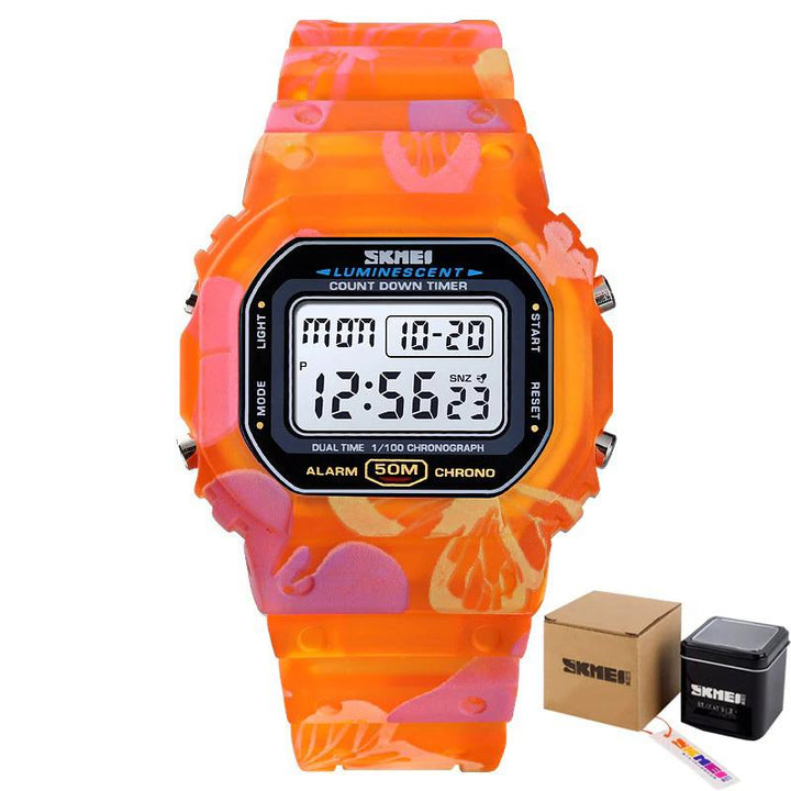 Watch - Luminous And Colorful Printed Butterfly Strap Digital Watch