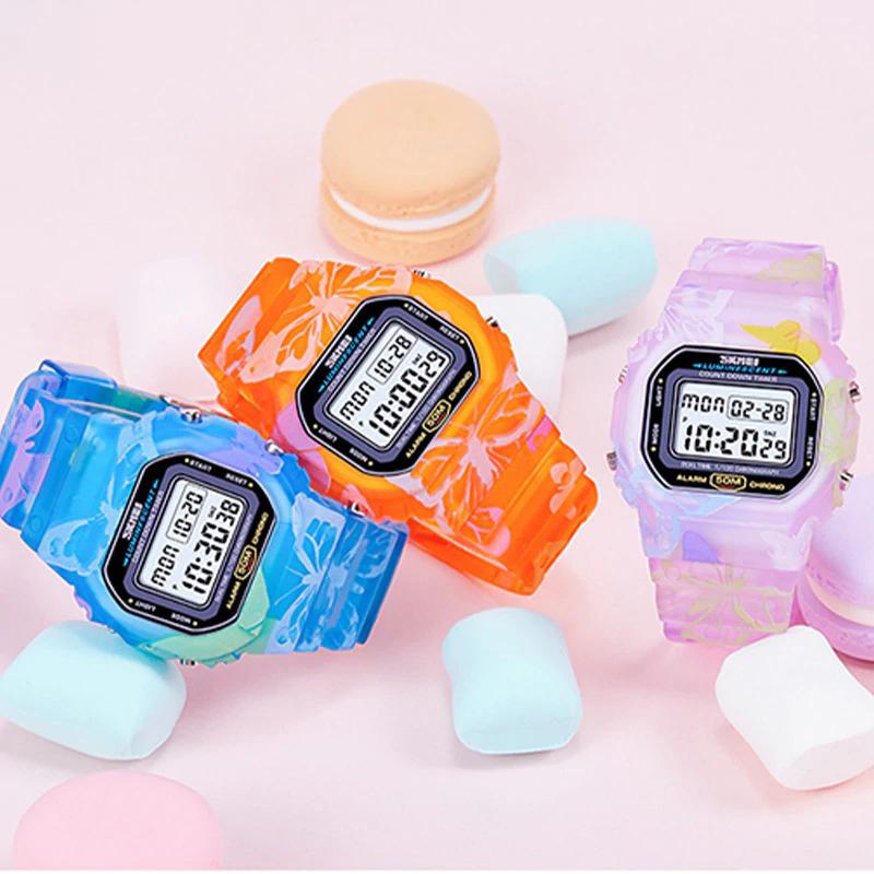 Watch - Luminous And Colorful Printed Butterfly Strap Digital Watch