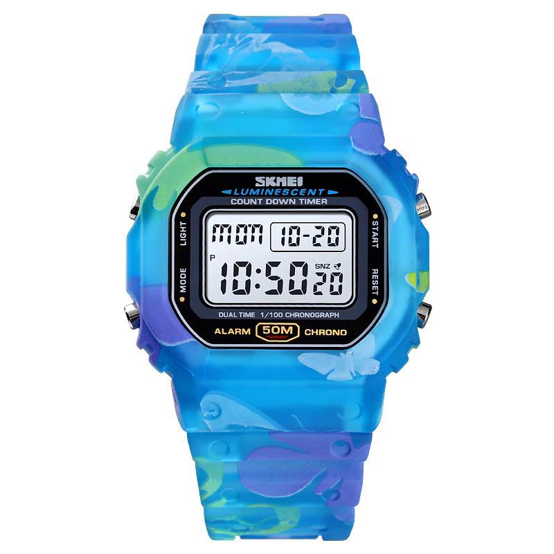 Watch - Luminous And Colorful Printed Butterfly Strap Digital Watch