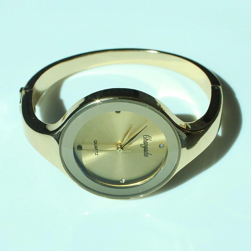 Watch - Stainless Steel Rhinestone Dial Bangle Watch