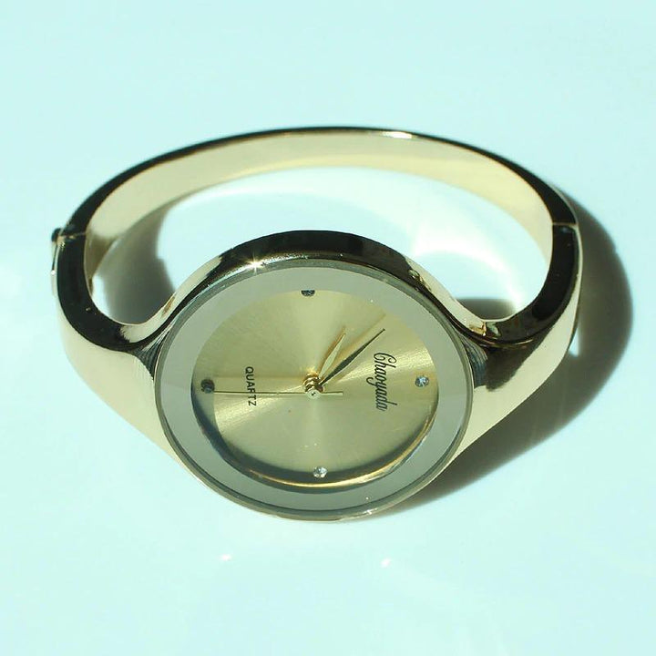 Watch - Stainless Steel Rhinestone Dial Bangle Watch