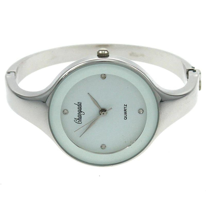 Watch - Stainless Steel Rhinestone Dial Bangle Watch