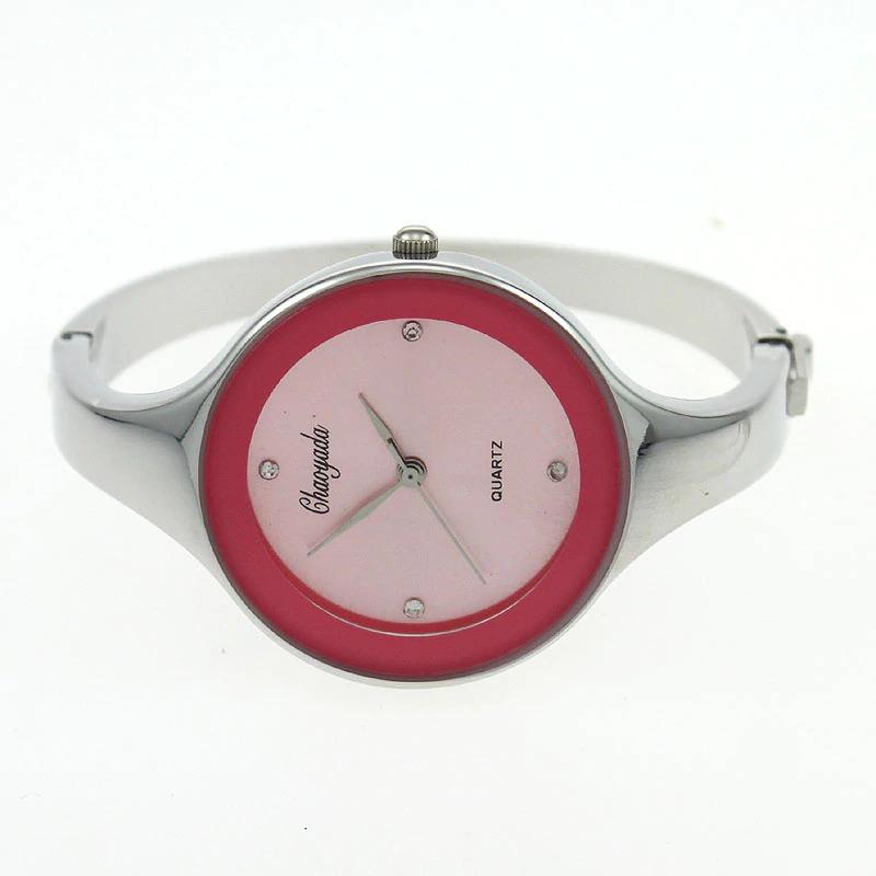 Watch - Stainless Steel Rhinestone Dial Bangle Watch