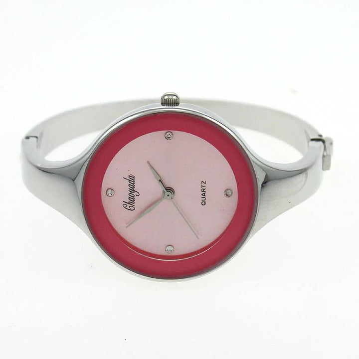 Watch - Stainless Steel Rhinestone Dial Bangle Watch