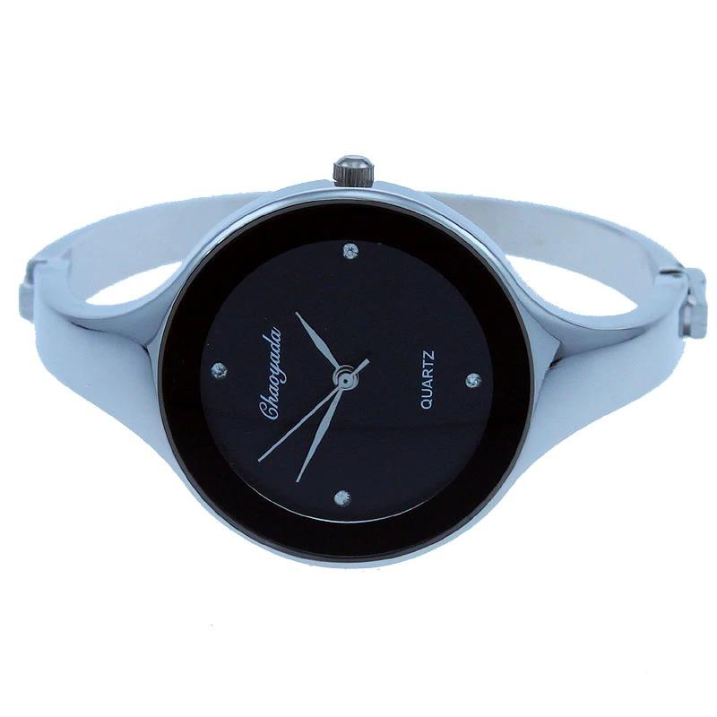 Watch - Stainless Steel Rhinestone Dial Bangle Watch