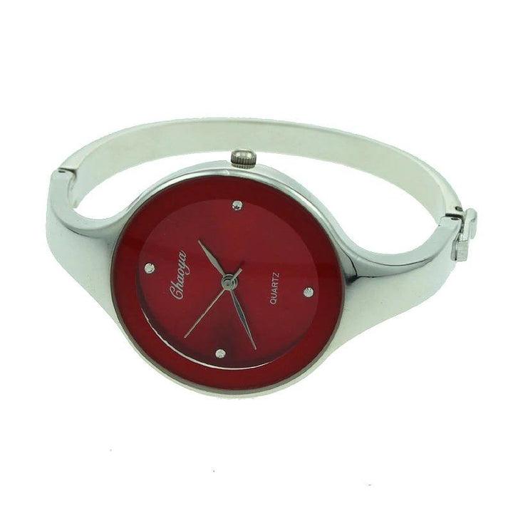 Watch - Stainless Steel Rhinestone Dial Bangle Watch