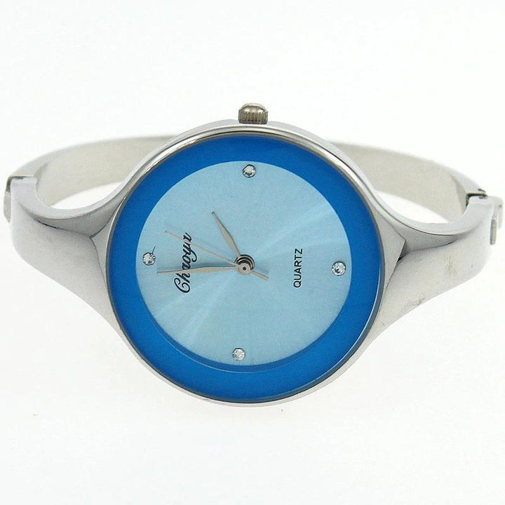 Watch - Stainless Steel Rhinestone Dial Bangle Watch