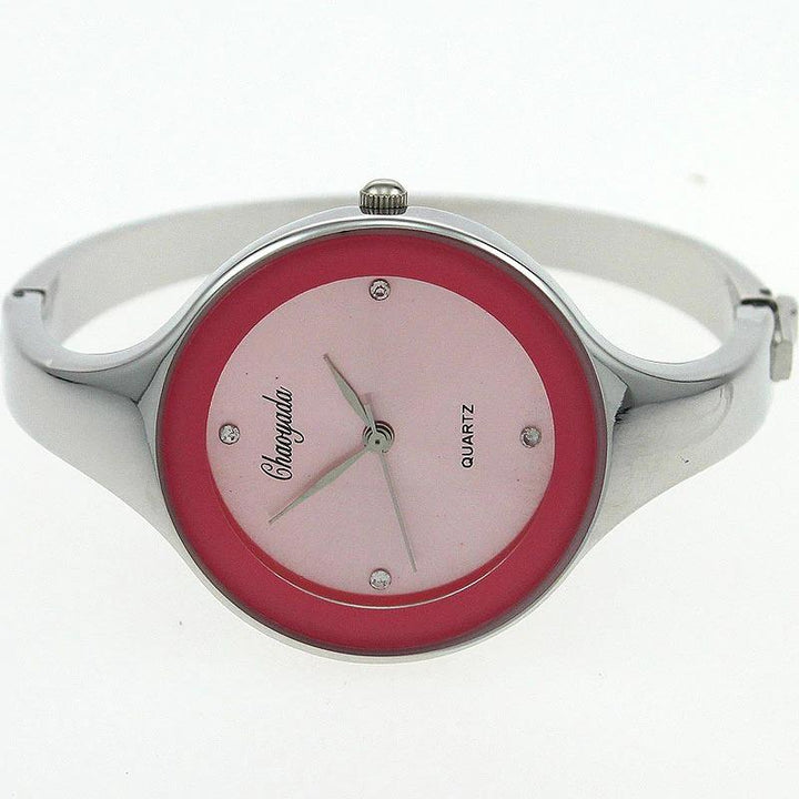 Watch - Stainless Steel Rhinestone Dial Bangle Watch