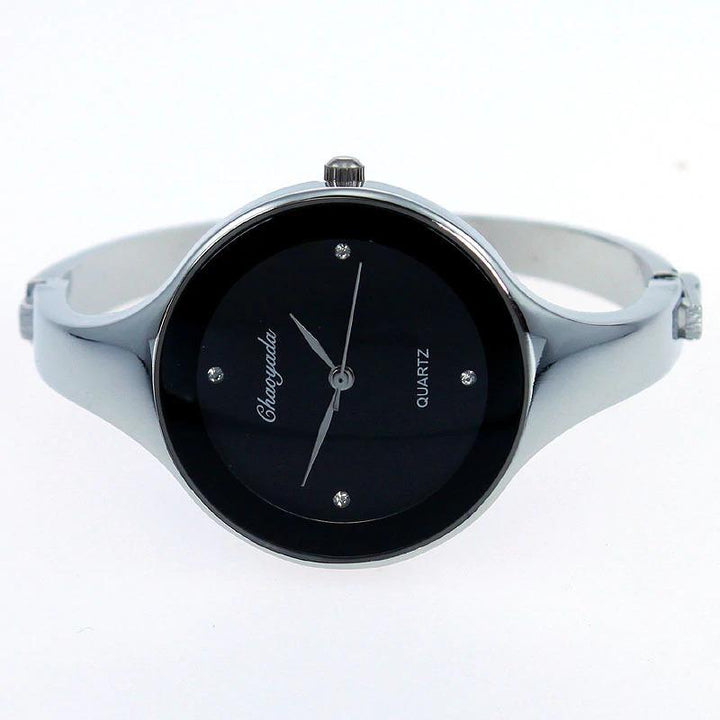 Watch - Stainless Steel Rhinestone Dial Bangle Watch