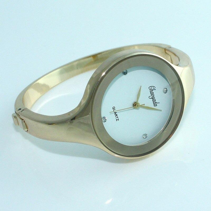 Watch - Stainless Steel Rhinestone Dial Bangle Watch