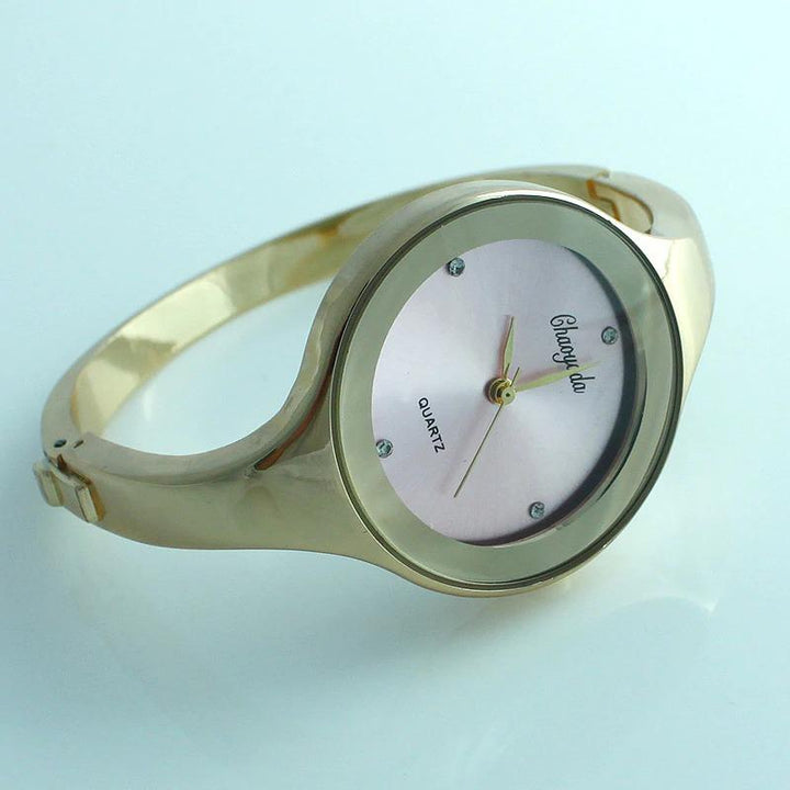 Watch - Stainless Steel Rhinestone Dial Bangle Watch