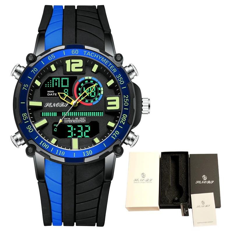 Watch - Two-tone Color Silicone Band Chronograph Watch