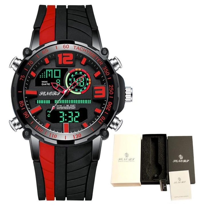 Watch - Two-tone Color Silicone Band Chronograph Watch