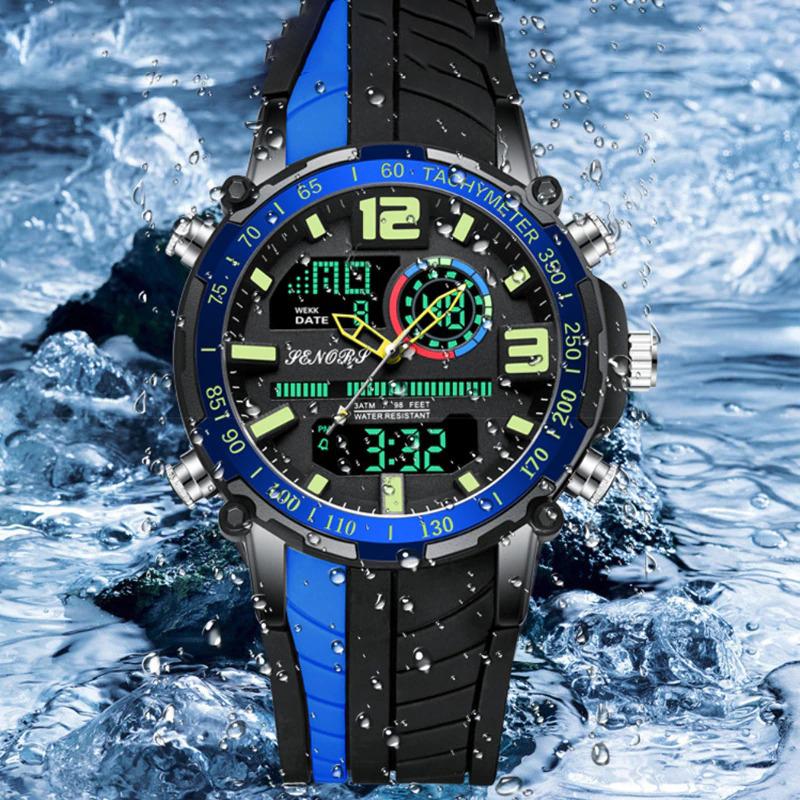 Watch - Two-tone Color Silicone Band Chronograph Watch