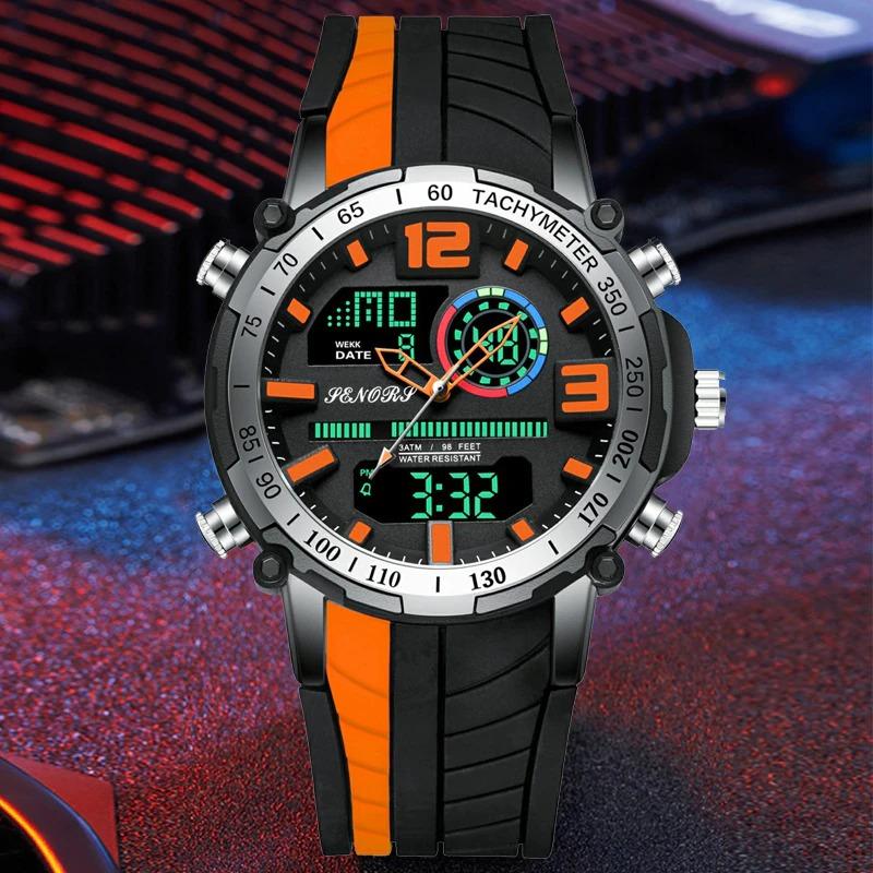 Watch - Two-tone Color Silicone Band Chronograph Watch