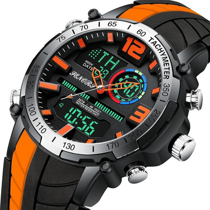 Watch - Two-tone Color Silicone Band Chronograph Watch