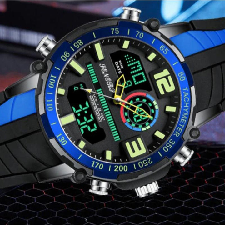 Watch - Two-tone Color Silicone Band Chronograph Watch