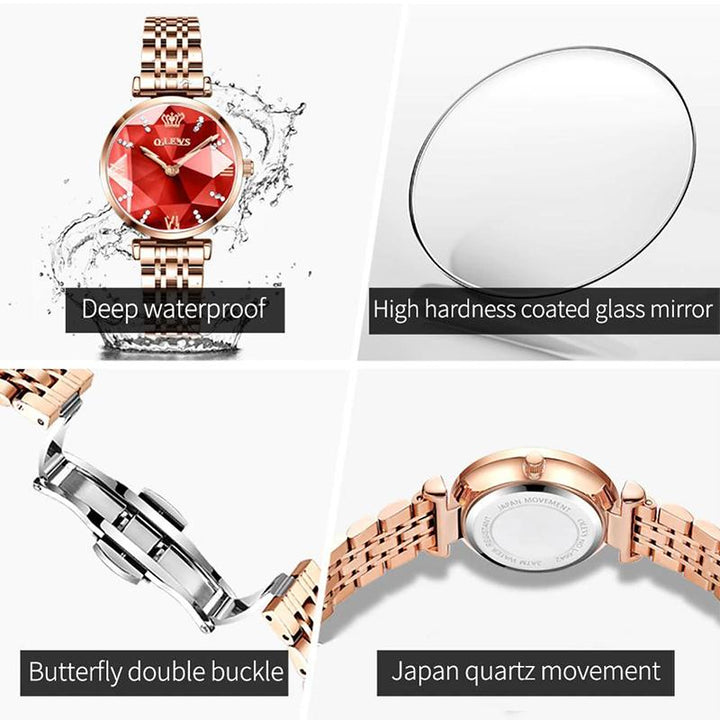 Watch - Unique Fashion Diamond Cutting Design Quartz Watch