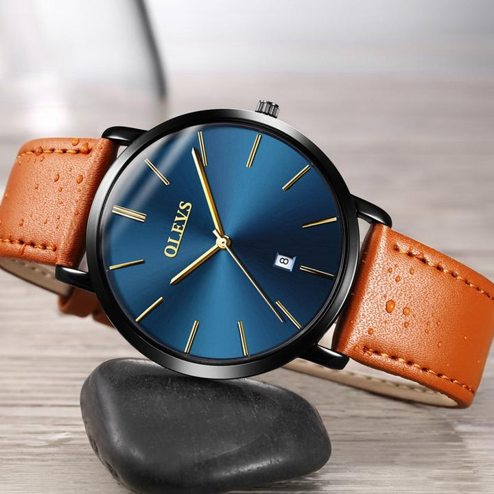 Watches - The Sleek™ Waterproof Genuine Leather Strap Wristwatch