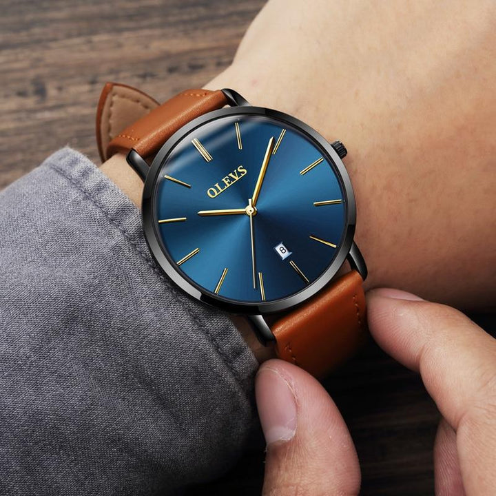Watches - The Sleek™ Waterproof Genuine Leather Strap Wristwatch