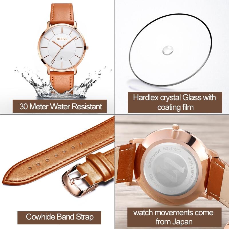 Watches - The Sleek™ Waterproof Genuine Leather Strap Wristwatch