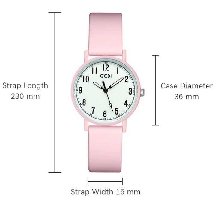 Casual Pastel-Colored Quartz Watches with Silicone Strap