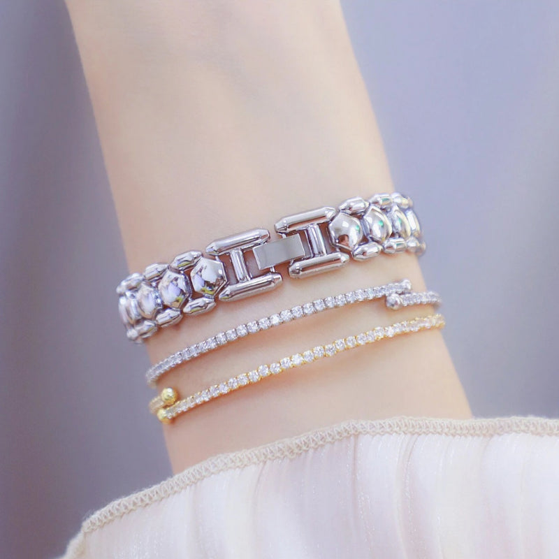 Shimmer and Shine Delicate Rhinestone Adorned Small Dial Quartz Watches