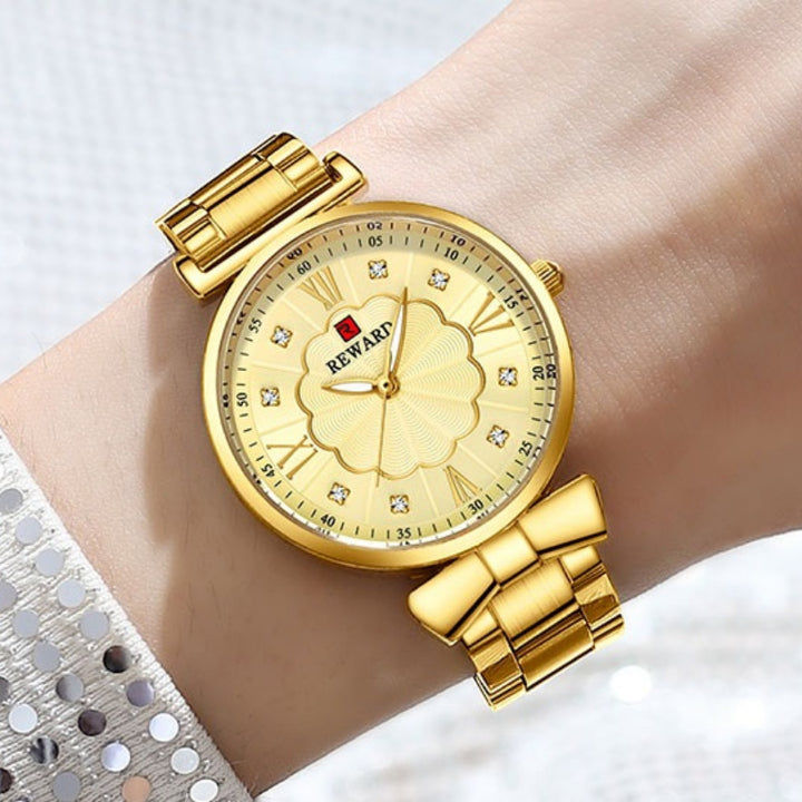Graceful Classic Bowknot Style with Rhinestone Inlay Ultra-thin Quartz Watches