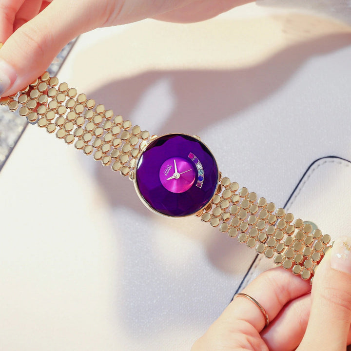 Luxurious Ultra-thin Bright Rhinestone Gradient Dial Quartz Watches