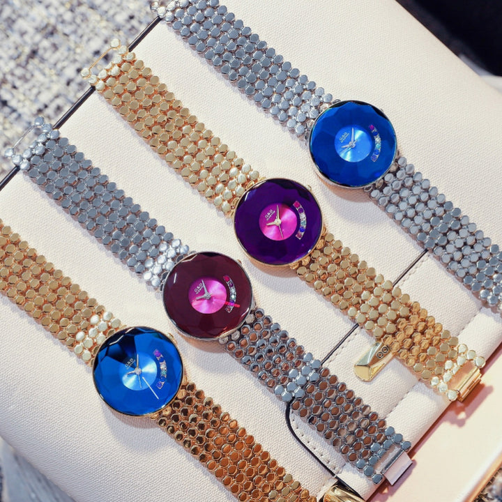 Luxurious Ultra-thin Bright Rhinestone Gradient Dial Quartz Watches