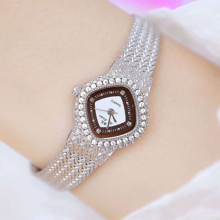 Shimmering Rhinestone Studded Small Dial Quartz Watches