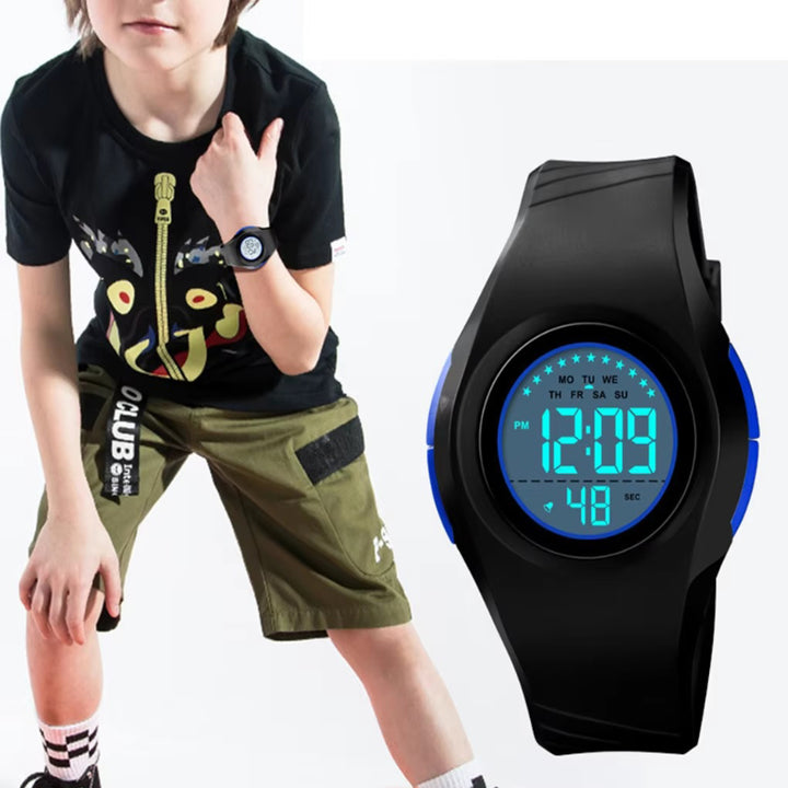 Candy-Colored Children's Digital Silicone Band Watches