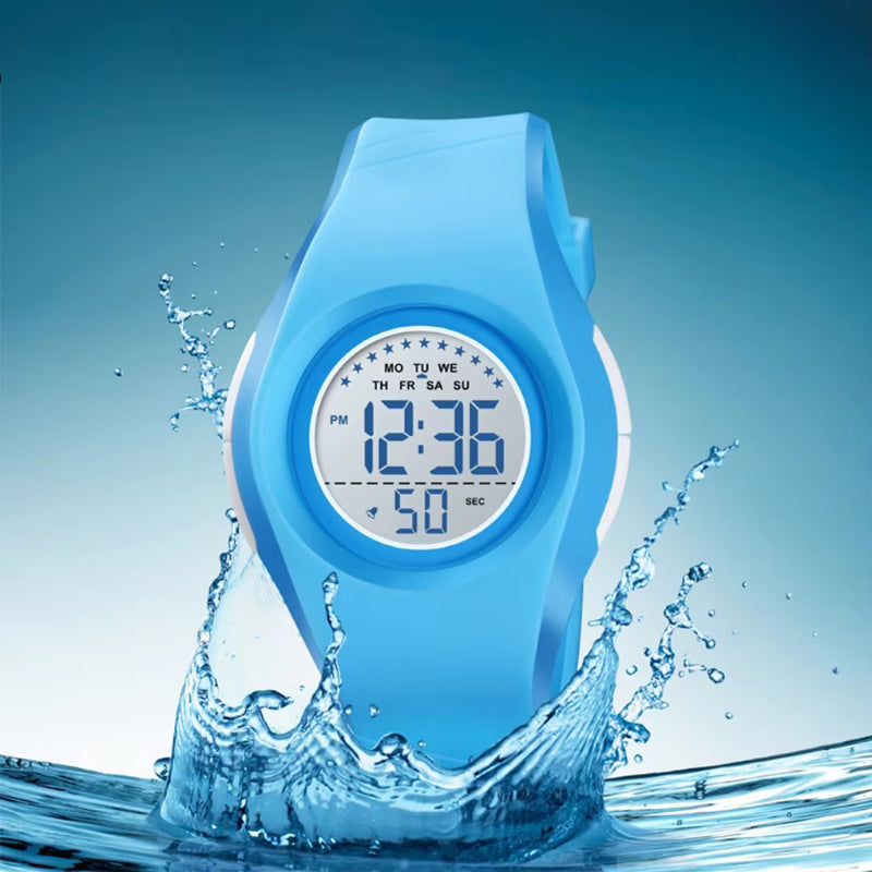 Candy-Colored Children's Digital Silicone Band Watches