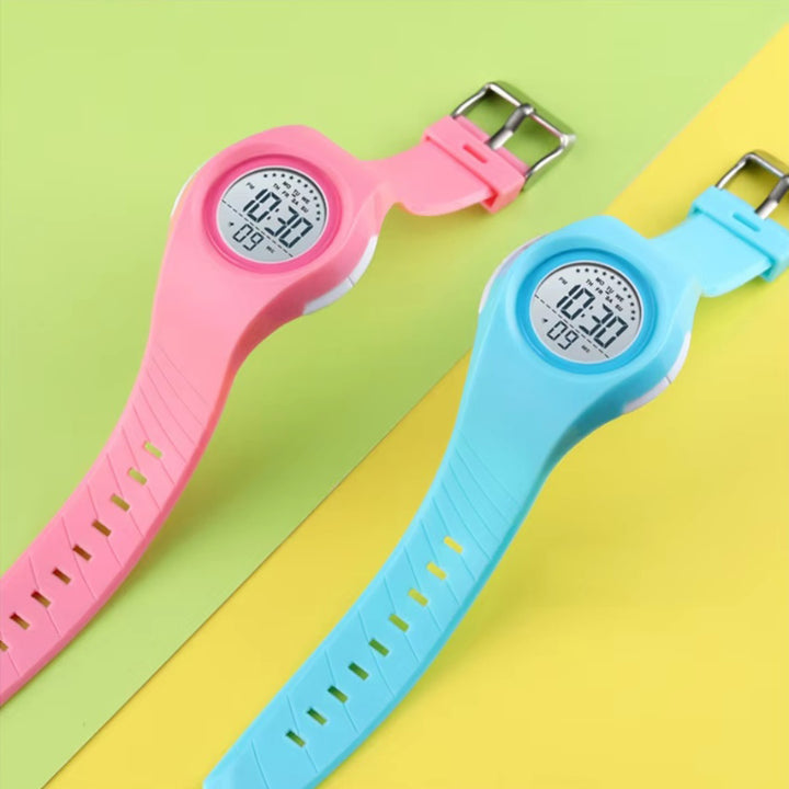 Candy-Colored Children's Digital Silicone Band Watches