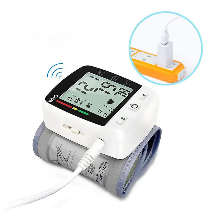 Rechargeable Wrist Blood Pressure and Heart Rate Monitor