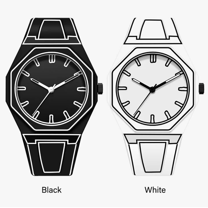 Creative Sketch Watch Sports Fashion Quartz Black and White Series