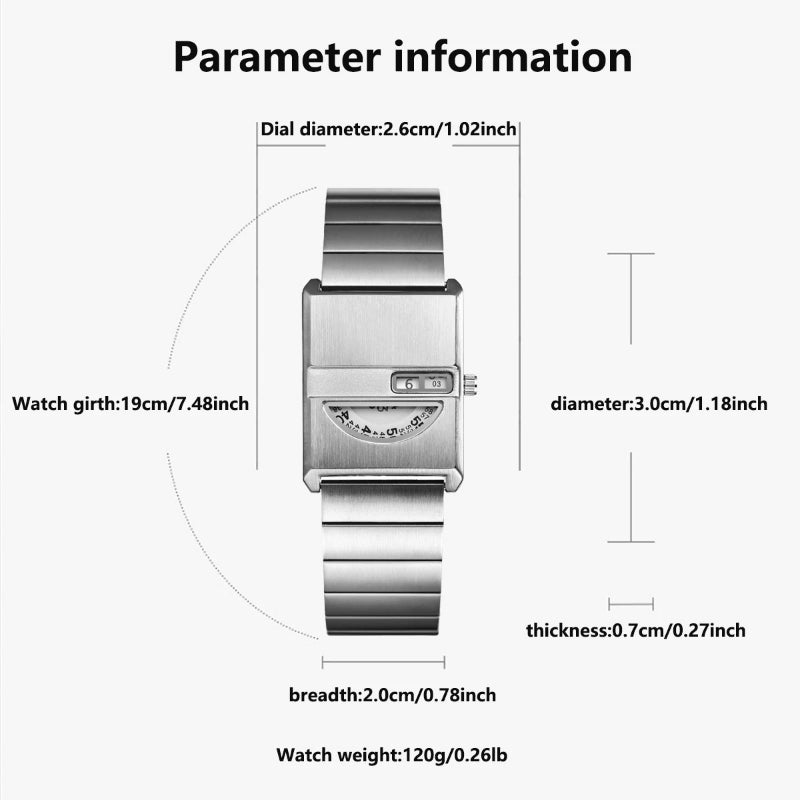 Luxury Vintage Minimalist Stainless Steel Square Case Couple Watch