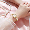 Women's Luxe Glamour Rhinestone Embellished Square Dial Quartz Watch