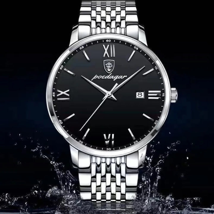 Luxurious Business Style with Roman Numerals Dials Quartz Watch for Men