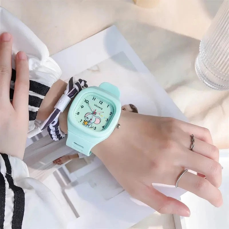 Easy to Read Cute Cartoon Elephant Kid's Wrist Watch