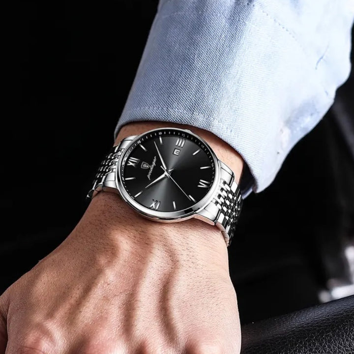 Luxurious Business Style with Roman Numerals Dials Quartz Watch for Men