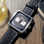 Business and Casual Steel Band Men's Square Case Quartz Watch