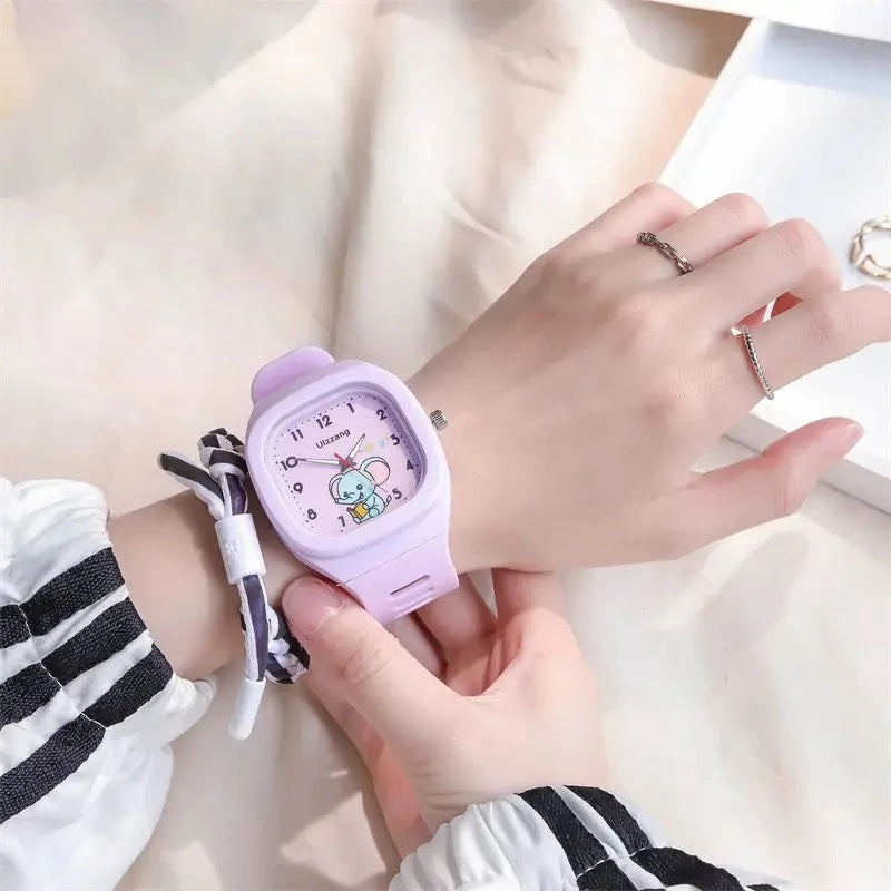 Easy to Read Cute Cartoon Elephant Kid's Wrist Watch