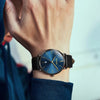 Ultra-thin Men's Round Pointer Quartz Watch with Calendar Display