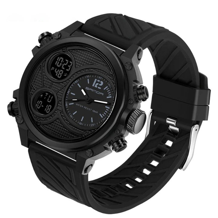 Multi-time Zone Dial Luminous Silicone Strap Watches for Men