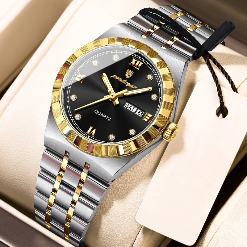 Women's Timeless Elegance Two-tone Design Stainless Steel Quartz Watch