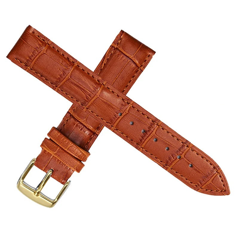 Universal Gold Buckle Leather Replacement Watchbands