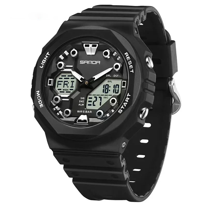 Eye-catching Colors Rubber Strap with Cool 3D Dial Sports Watch
