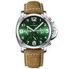 Men's Trendy and Cool Luminous Leather Strap Quartz Watch