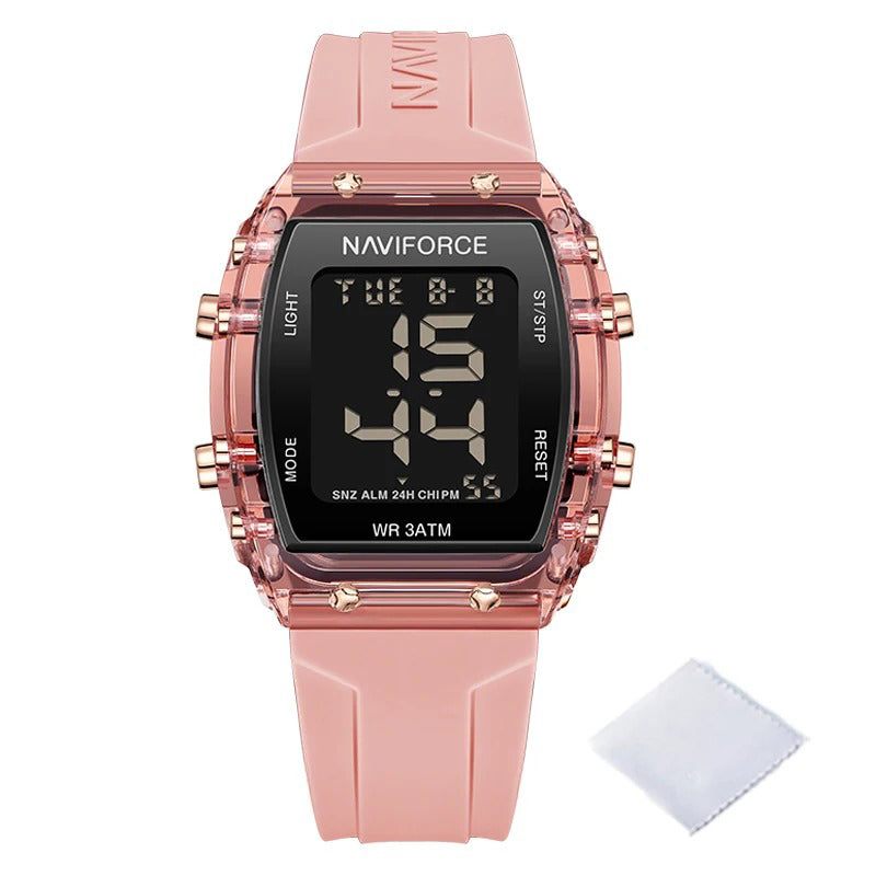 Sport and Casual Elegance Barrel-Shaped Digital Watch for Women
